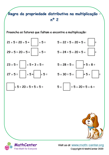 Regra Da Propriedade Distributiva Na Multiplicação Nº 2