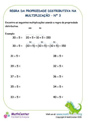 Regra Da Propriedade Distributiva Na Multiplicação Nº 3