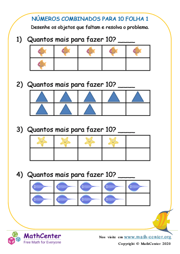 Números Combinados Para 10 Folha 1