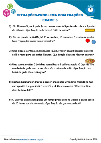 Situações-Problema Com Frações Exame 3