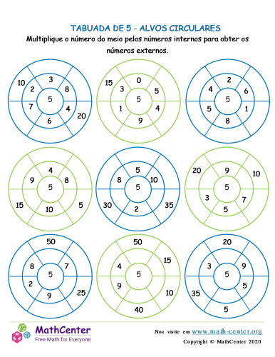 Tabuada De 5 - Alvos Circulares