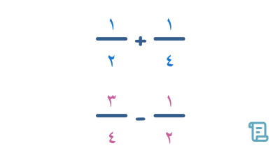 المسائل الكلامية لجمع وطرح الكسور