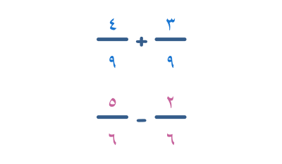 جمع وطرح الكسور ذات المقامات المتشابهة