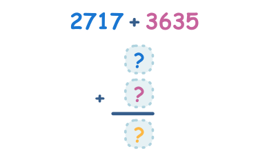 4-digit Addition with regrouping (rewriting the questions in columns)