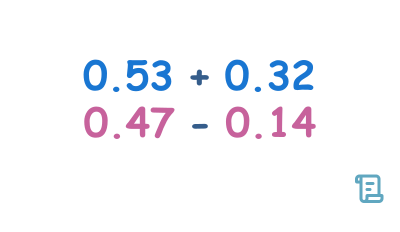 Add and subtract decimal numbers problems