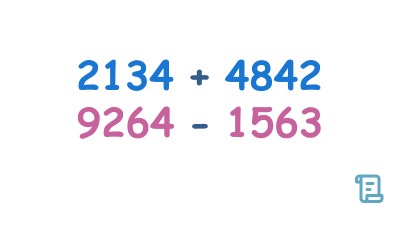 Add and Subtract four-digit and five-digit numbers Problems