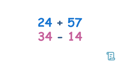 Add and subtract two-digit numbers Problems