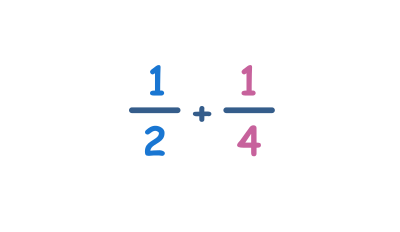 Adding fractions with unlike denominators - Level 1