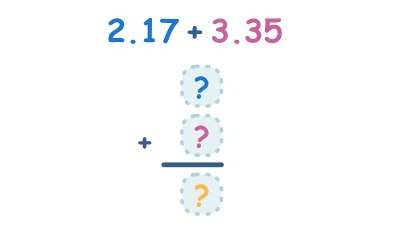 Column addition with 2dp - rewriting questions in columns