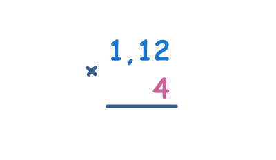 Multiplication longue de décimales avec 2 décimales par des nombres à 1 chiffre