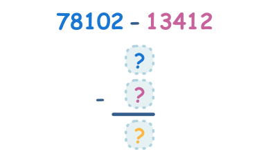 Five-digit Subtraction (rewriting the questions in columns)