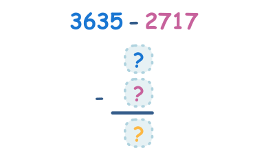 Four-digit Subtraction (rewriting the questions in columns)