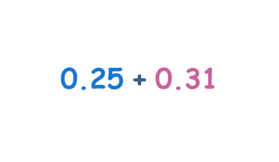 Mental addition of decimal numbers