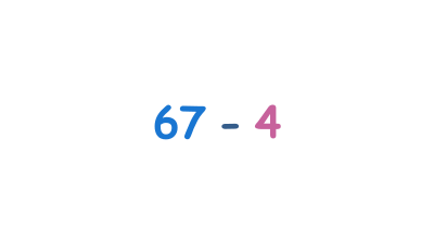 Subtract one-digit numbers from two-digit numbers