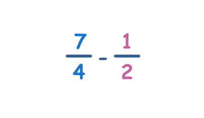 Subtracting improper fractions