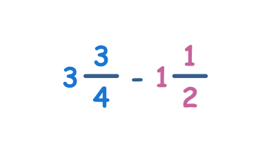 Subtracting mixed fractions