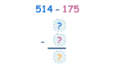 Three-digit Subtraction With borrowing (rewriting the questions in columns)